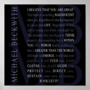 Poster das citações de Micheal Beckwith