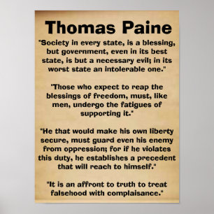 Poster das citações de Thomas Paine