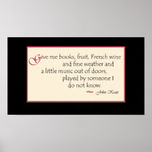 Poster das citações do livro de John Keats