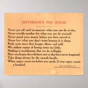 Poster das Dez Regras de Jefferson