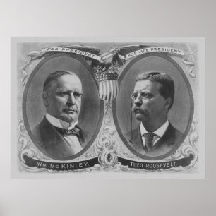 Poster das Eleições McKinley e Roosevelt
