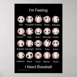 Poster das emoções do basebol