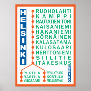 Poster das estações de metro de Helsínquia