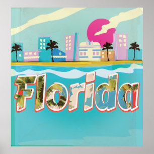 Poster das férias do vintage de Florida