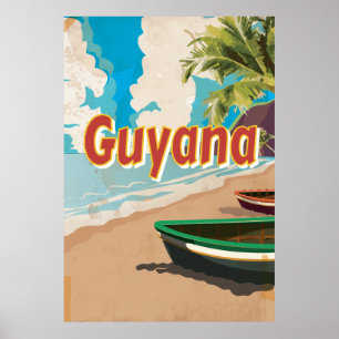 Poster das férias do vintage de Guyana