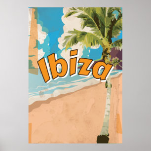 Poster das férias do vintage de Ibiza