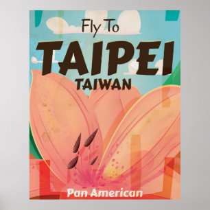 Poster das férias do vintage de Taipei, Formosa
