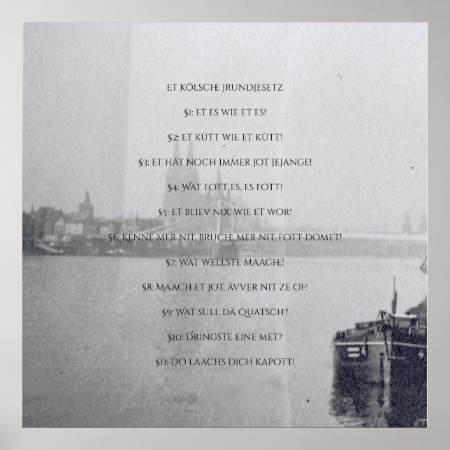 Poster Das Kölsche Grundgesetz - Kölsch - Colônia (Frente)