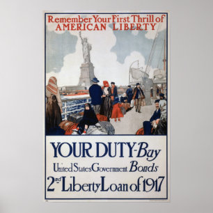 Poster das ligações de guerra WW1 dos E.U.