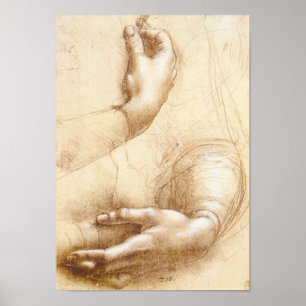 Poster das mãos de da Vinci