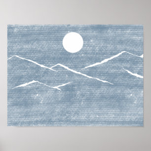 Poster das Montanhas Desenhadas à Mão