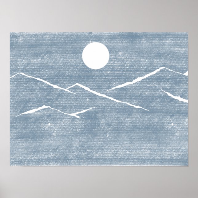 Poster das Montanhas Desenhadas à Mão (Frente)