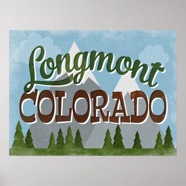 Poster das Montanhas Longmont Colorado Snowy (Frente)