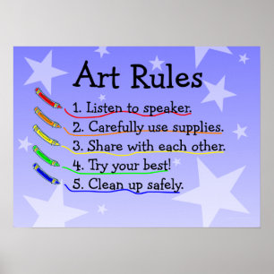 Poster das regras de classe da arte
