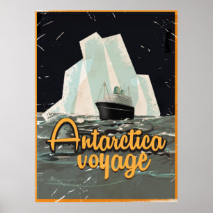 Poster das viagens vintage da Antártica