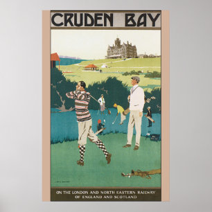 Poster das viagens vintage da baía de Cruden