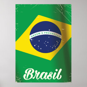 Poster das viagens vintage da bandeira nacional de