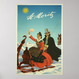 Poster das viagens vintage da Suiça