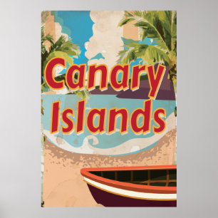 Poster das viagens vintage das Ilhas Canárias
