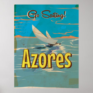 Poster das viagens vintage de Açores
