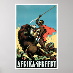 Poster das viagens vintage de África restaurado