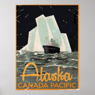Poster das viagens vintage de Alaska