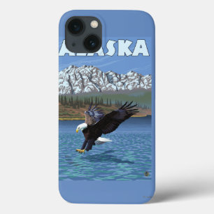 Poster das viagens vintage de AlaskaBald Eagle