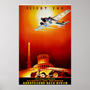 Poster das viagens vintage de Alemanha restaurado