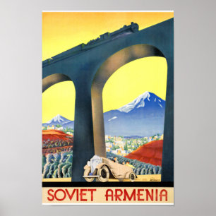 Poster das viagens vintage de Arménia do soviete