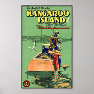 Poster das viagens vintage de Austrália restaurad