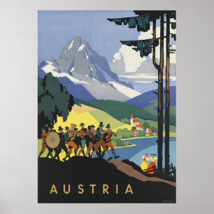 Poster das viagens vintage de Áustria