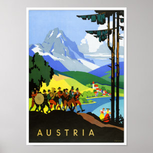 Poster das viagens vintage de Áustria
