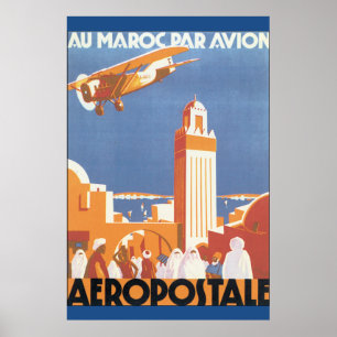 Poster das viagens vintage de Avion da paridade de