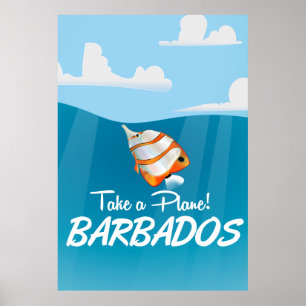 Poster das viagens vintage de Barbados