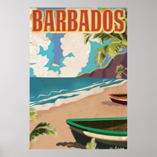 Poster das viagens vintage de Barbados