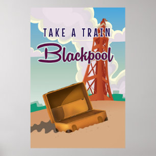 Poster das viagens vintage de Blackpool