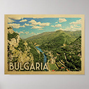 Poster das viagens vintage de Bulgária