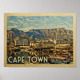 Poster das viagens vintage de Cape Town