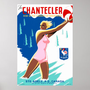 Poster das viagens vintage de Chantecler Canadá