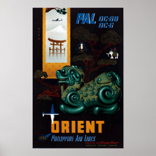 Poster das viagens vintage de Filipinas restaurado