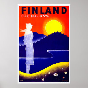 Poster das viagens vintage de Finlandia