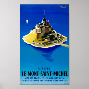 Poster das viagens vintage de France restaurado