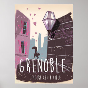 Poster das viagens vintage de Grenoble France