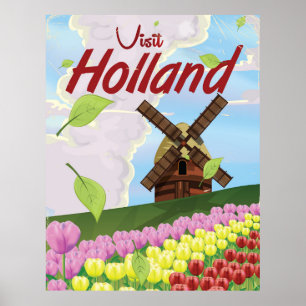 Poster das viagens vintage de Holland