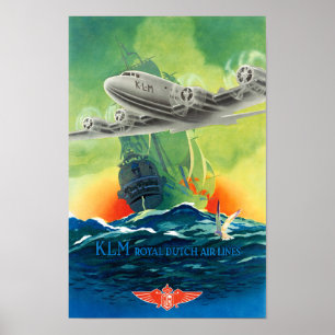 Poster das viagens vintage de Holland restaurado