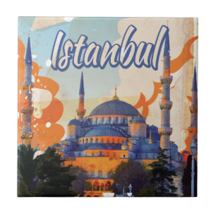 Poster das viagens vintage de Istambul