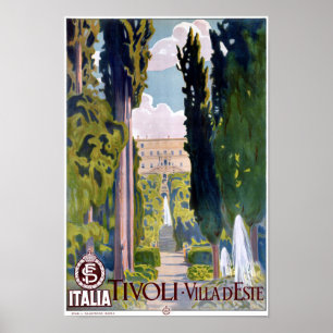 Poster das viagens vintage de Italia Tivoli