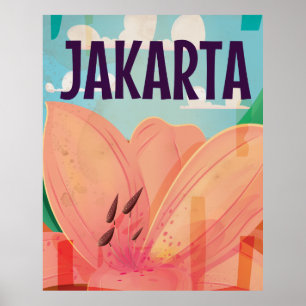Poster das viagens vintage de Jakarta