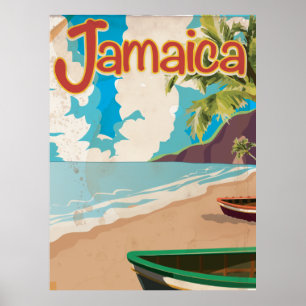 Poster das viagens vintage de Jamaica da visita