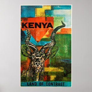 Poster das viagens vintage de Kenya